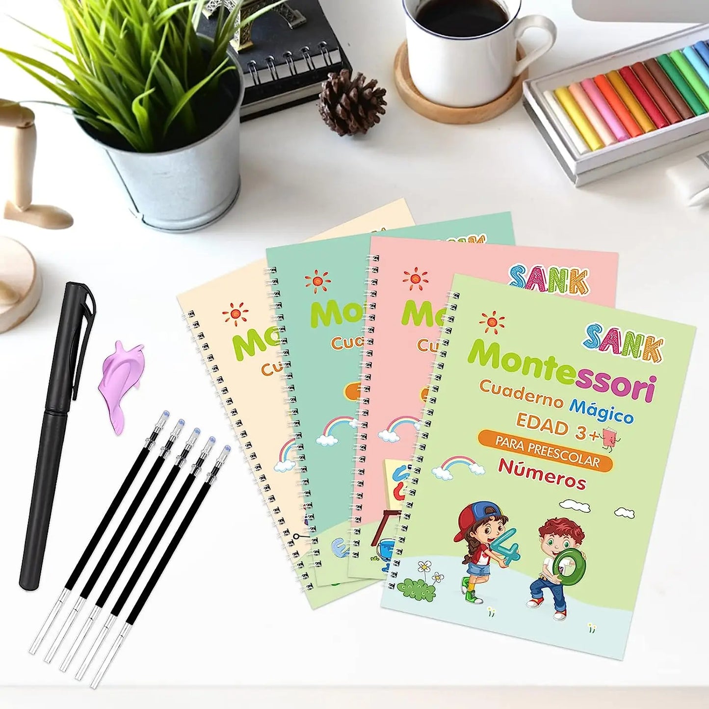 Set de 4 Libros Montessori Caligrafía - Aprende Fácil