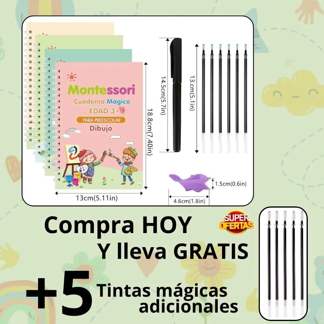 Set de 4 Libros Montessori Caligrafía - Aprende Fácil