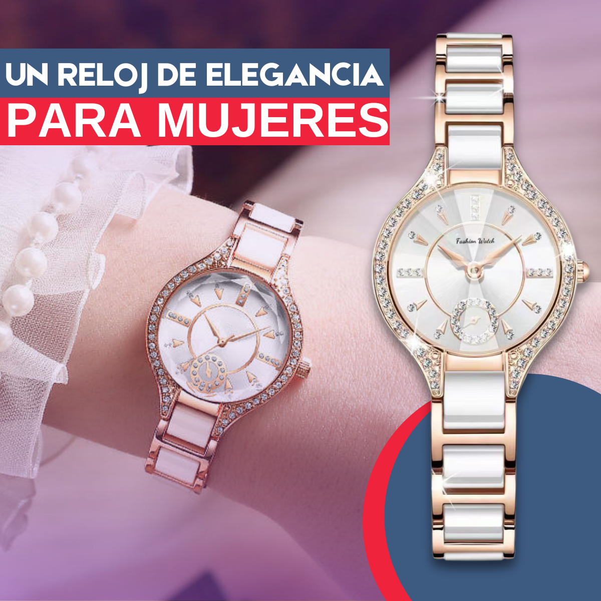 Reloj Elegante De Mármol Blanco